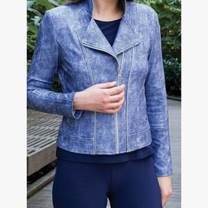 Clara Sun Woo Liquid Leather Moto Jacket Size XL